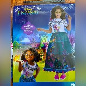 NEW ENCANTO MIRABEL COSTUME CHILD GIRL MEDIUM 8-10 DISNEY DRESS GLASSES COSPLAY